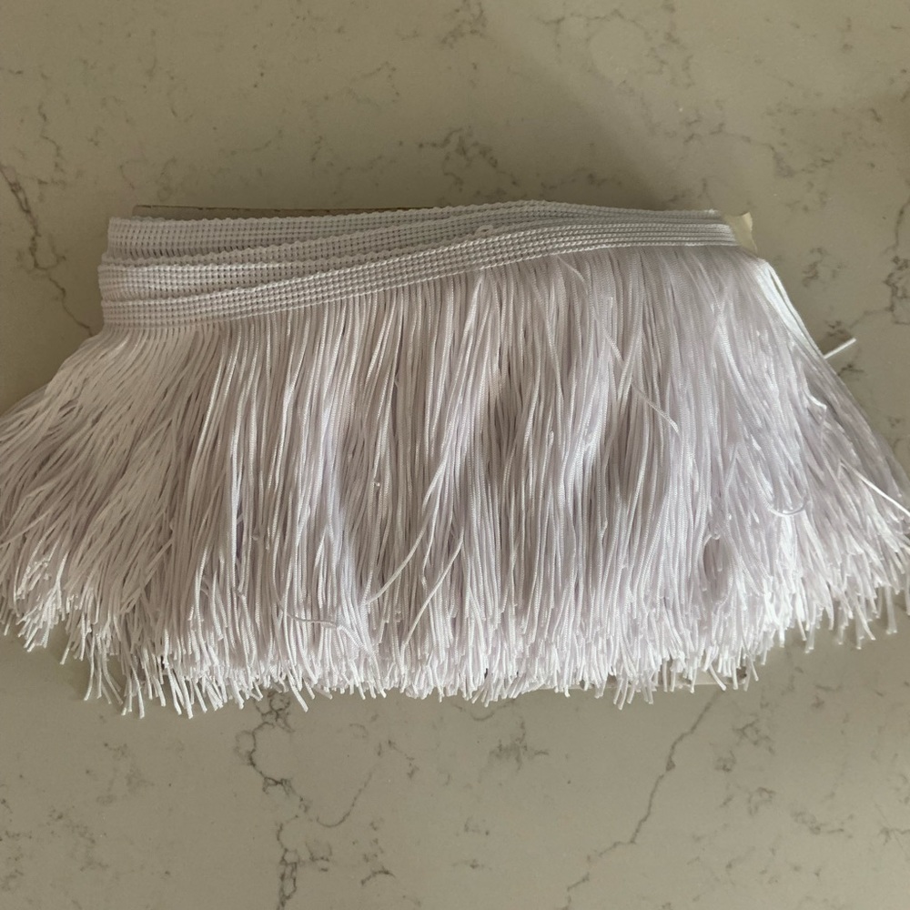 13 yards White 5” Fringe Trim